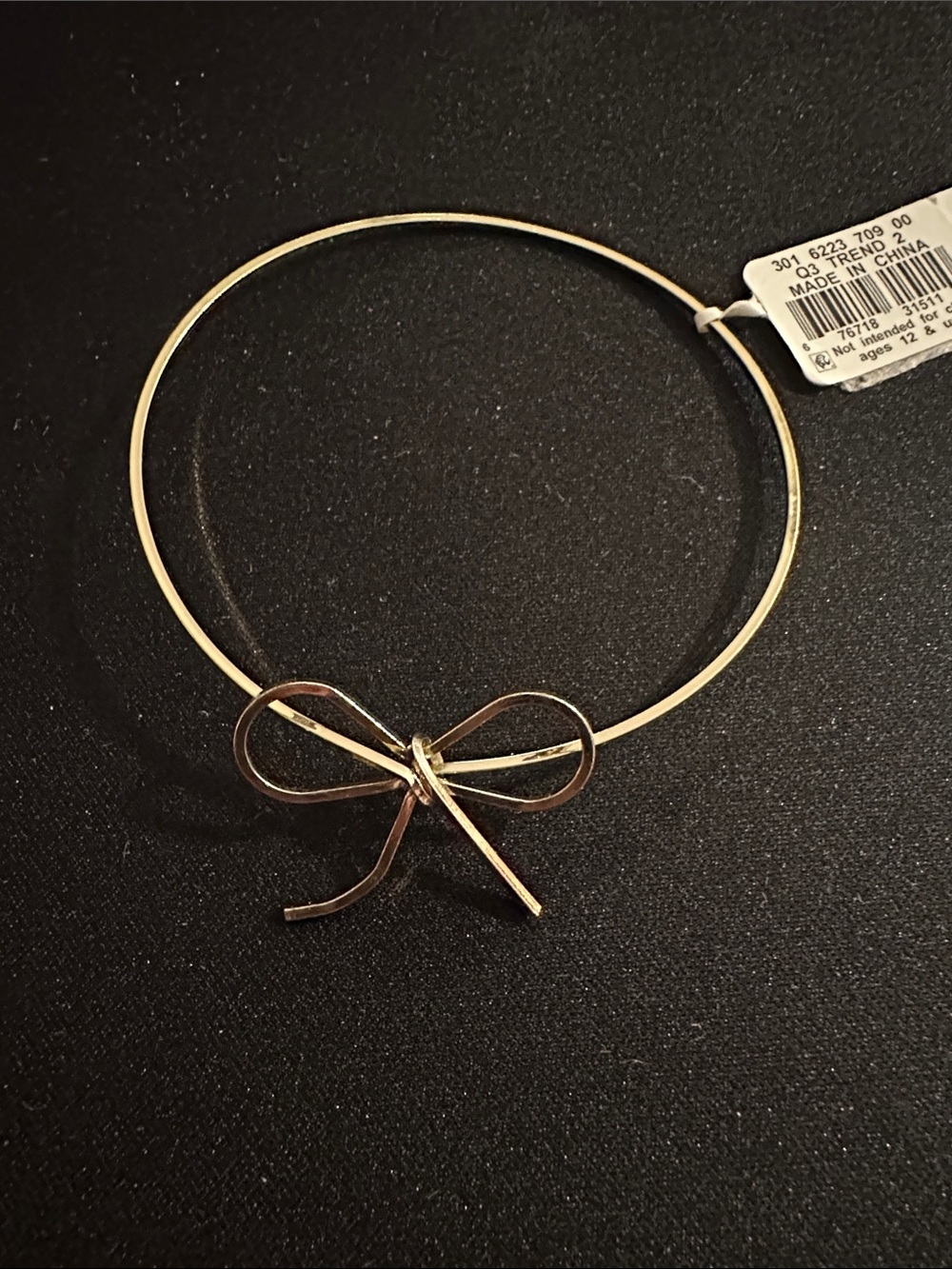 Gold Tone Bangle Bracelet with Cute Bow #21